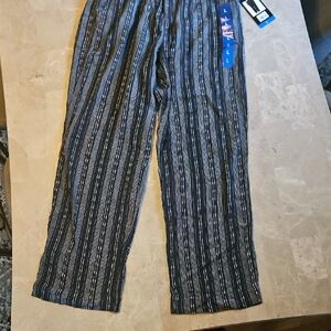 Briggs Black and Gray Striped Casual Pants with Relaxed Fit Size Large